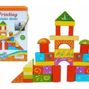 Juego Bloques De Madera Y Encaje 40 Pcs Montessori