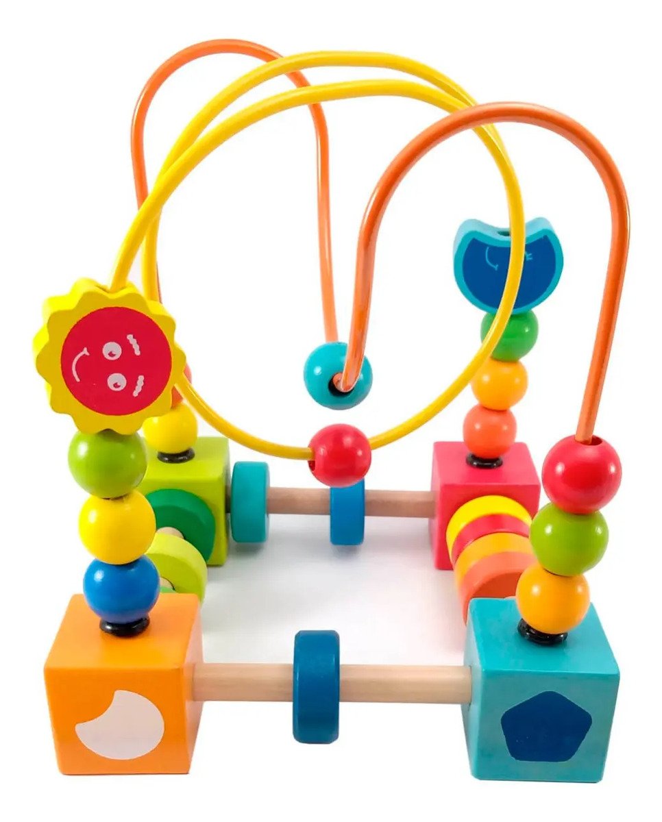 Juguete Didáctico Laberinto De Madera Montessori Multicolor