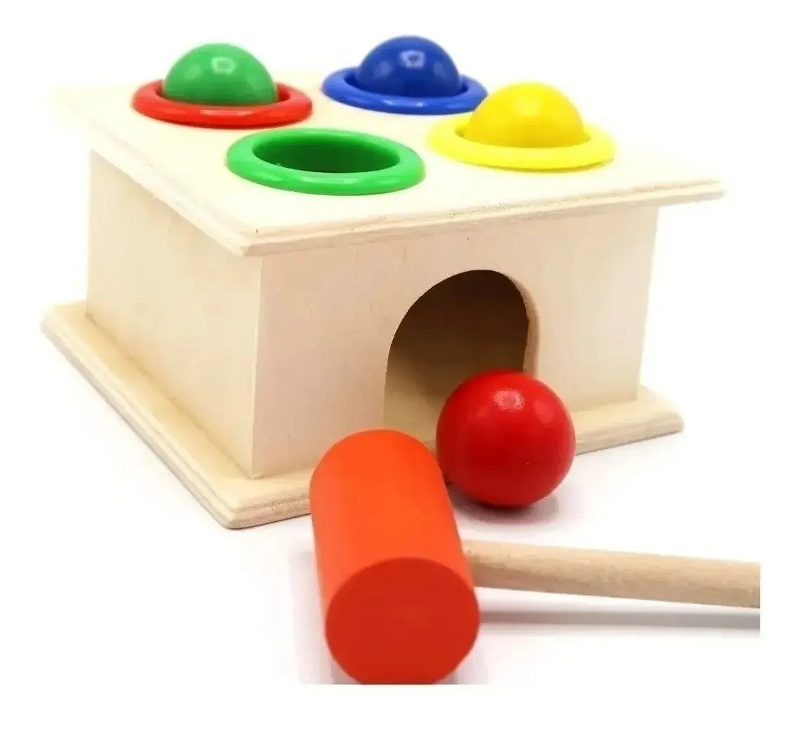 Caja Martillo Didactico Motricidad Juguete Madera Montessori - Imagen 3
