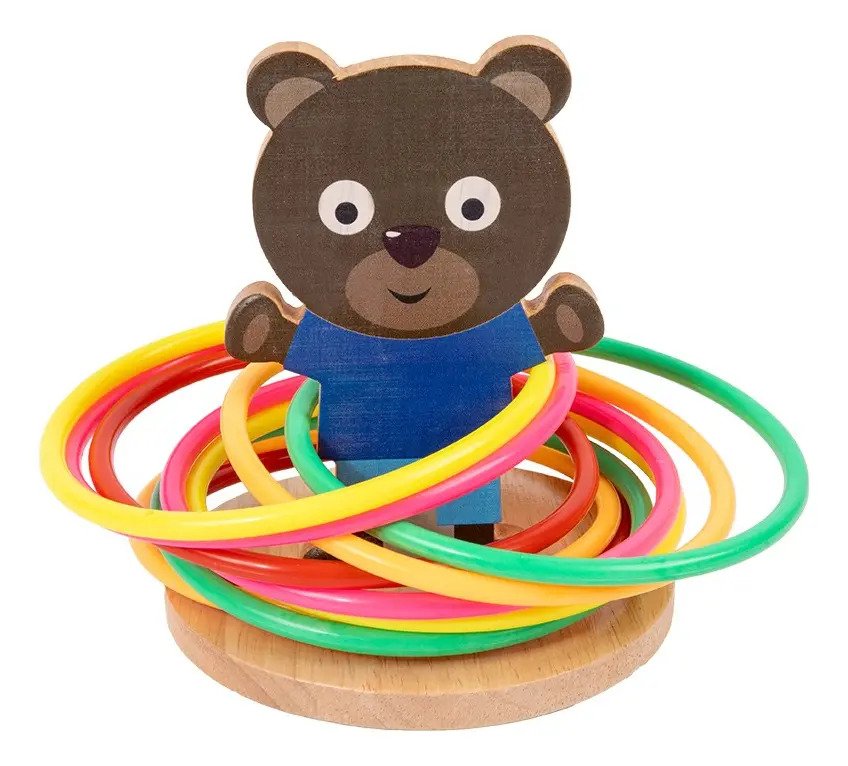 Juguete Tiro Argollas Anillos De Encaje Montessori Oso - Juguete Didáctico de Madera en Chile
