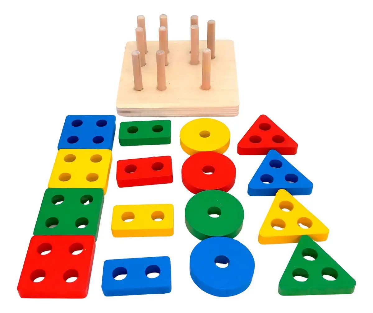 Juguete De Encaje Con Dificultad Didáctico Montessori - Juguete Didáctico de Madera en Chile - Vista 4