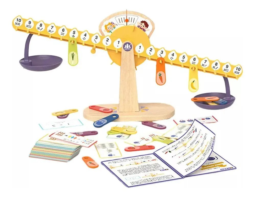 Balanza De Cálculo Matemáticas Montessori Escolares Multicolor - Juguete Didáctico de Madera en Chile