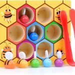 Juego De Madera Abejas Motricidad Didáctico Montessori Amarillo