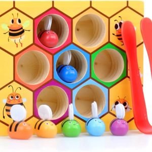 Juego De Madera Abejas Motricidad Didáctico Montessori Amarillo