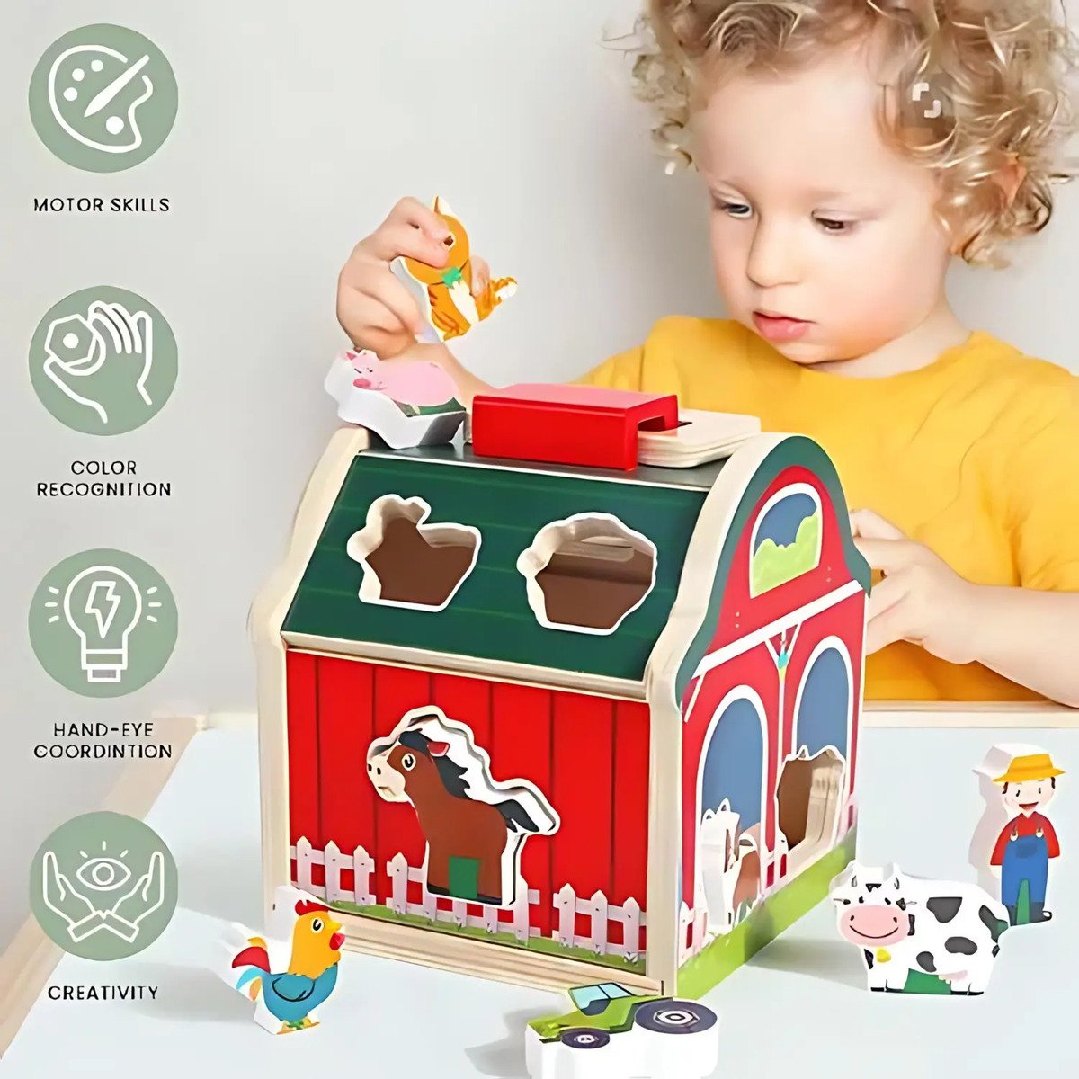 Juguete Encaje Granja Animales Madera Didactico Montessori - Juguete Didáctico de Madera en Chile - Vista 7