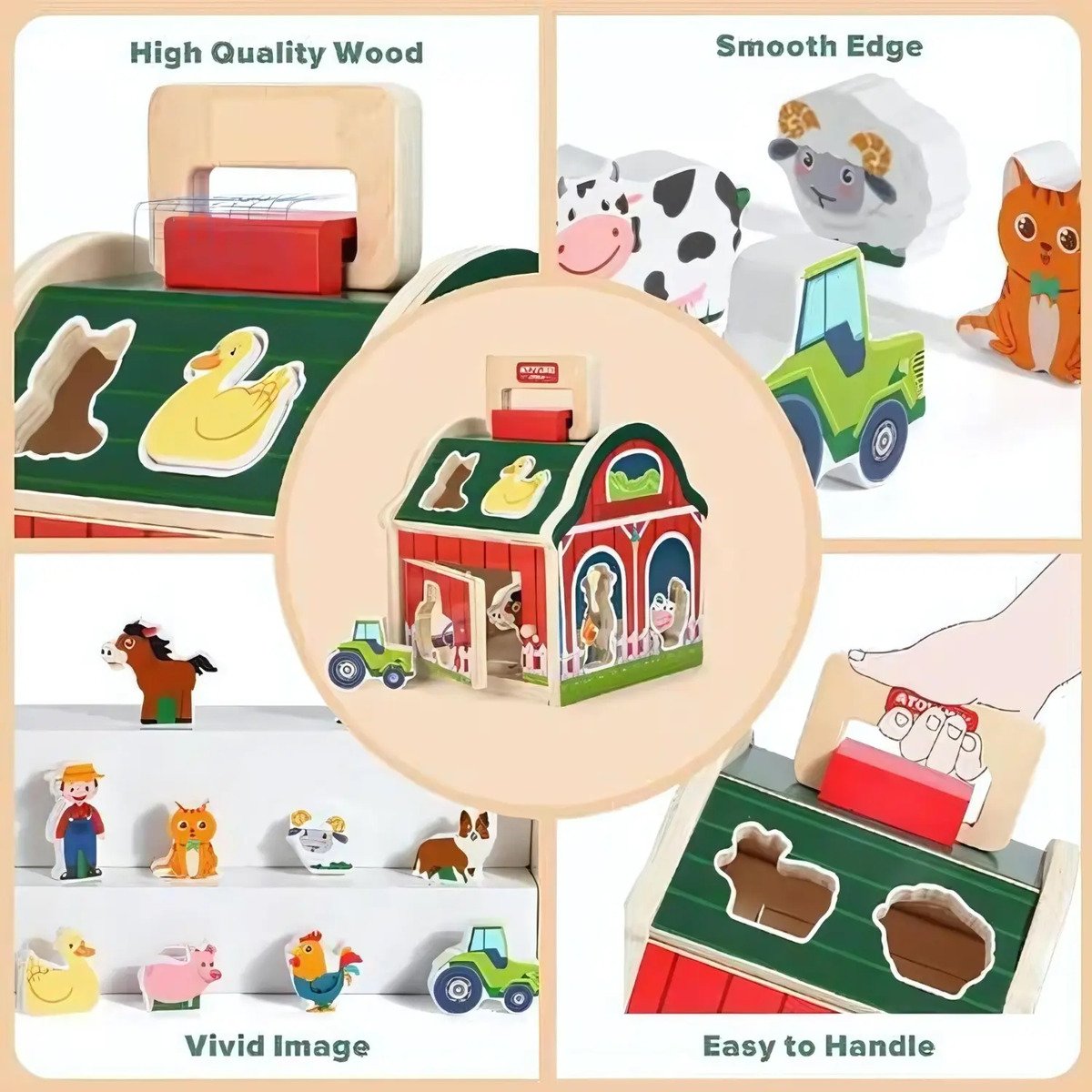 Juguete Encaje Granja Animales Madera Didactico Montessori - Juguete Didáctico de Madera en Chile - Vista 8