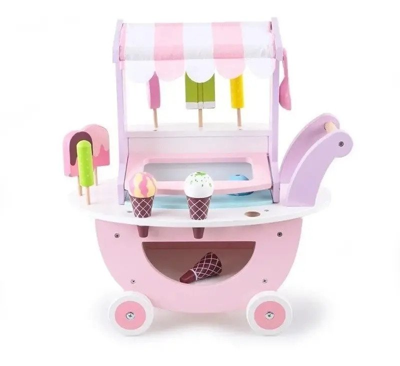 Carro de Helados Didáctico en Madera - Juego Simbólico Montessori - Juguete Didáctico de Madera en Chile
