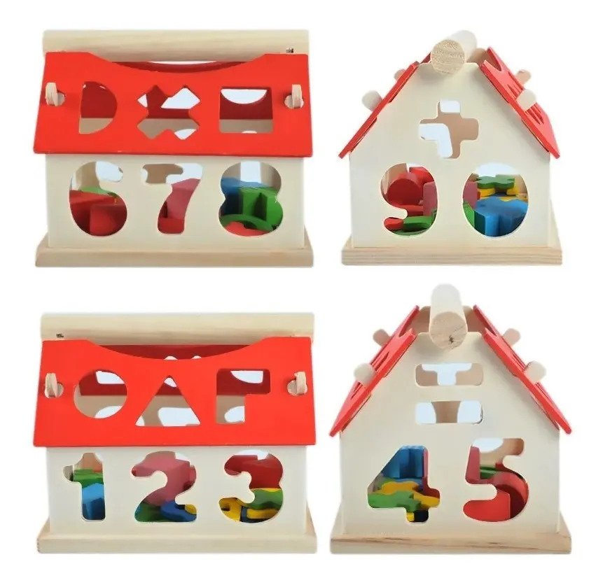 Juguete Encaje Casa Madera Con Números Didáctico Montessori - Juguete Didáctico de Madera en Chile - Vista 2