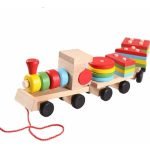 Tren Geométrico Juguete Madera Montessori Encaje Motricidad