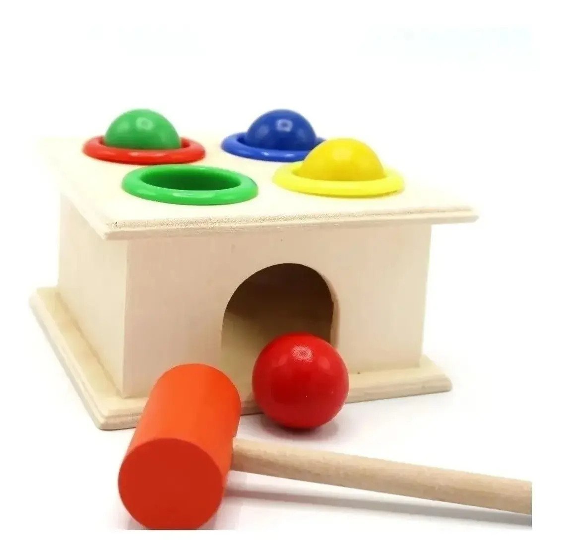 Caja Martillo Didactico Motricidad Juguete Madera Montessori - Imagen 2