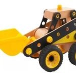 Camión Excavadora en Madera Natural Didáctica - Juguete Montessori