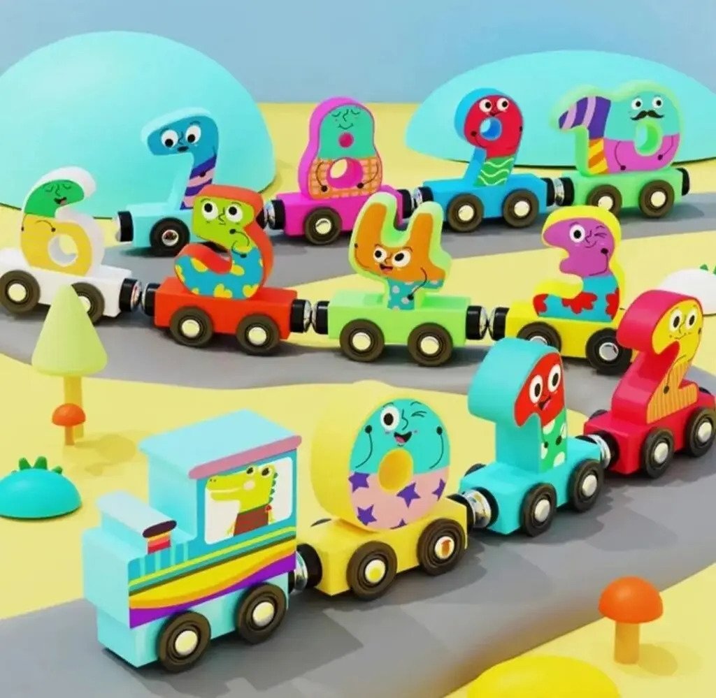 Tren De Numeros Juego Infantil De Madera Con Iman Montessori Multicolor - Imagen 2