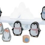 Juego De Equilibrio Pingüinos De Madera Montessori Multicolor