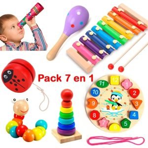 Pack 7 Juguetes Didácticos De Madera Para Niños Montessori - Modelo A - Juguete Didáctico de Madera en Chile