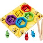 Juguete Colmena Abejas De Madera Motricidad Montessori