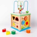 Caja De Motricidad Con Pizarra Montessori Juguete De Madera Figure