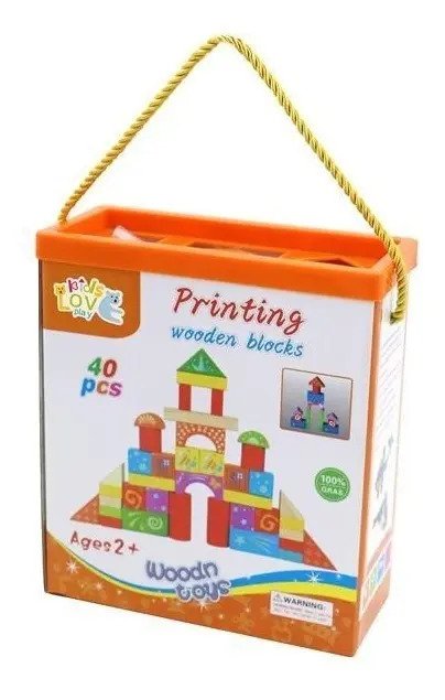 Juego Bloques De Madera Y Encaje 40 Pcs Montessori - Juguete Didáctico de Madera en Chile - Vista 4