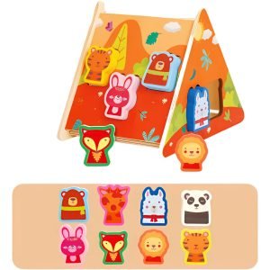 Casita Tipi De Encaje Figuras De Madera Montessori Animales