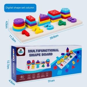 Juego Encaje Madera Multifuncional De Madera Montessori Números