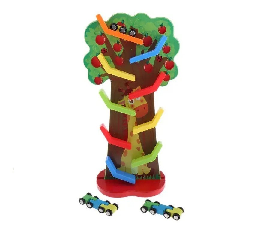 Pista Árbol de Autos en Madera Didáctica - Juguete Montessori