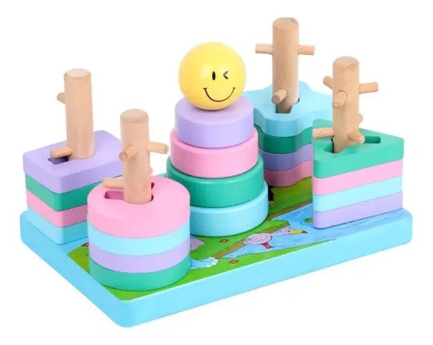 Juguete Multifunción Encaje Motricidad Madera Montessori B Varios - Juguete Didáctico de Madera en Chile