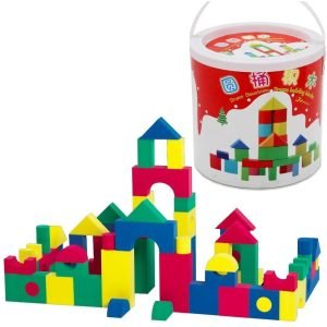Balde De 40 Bloques De Madera Montessori