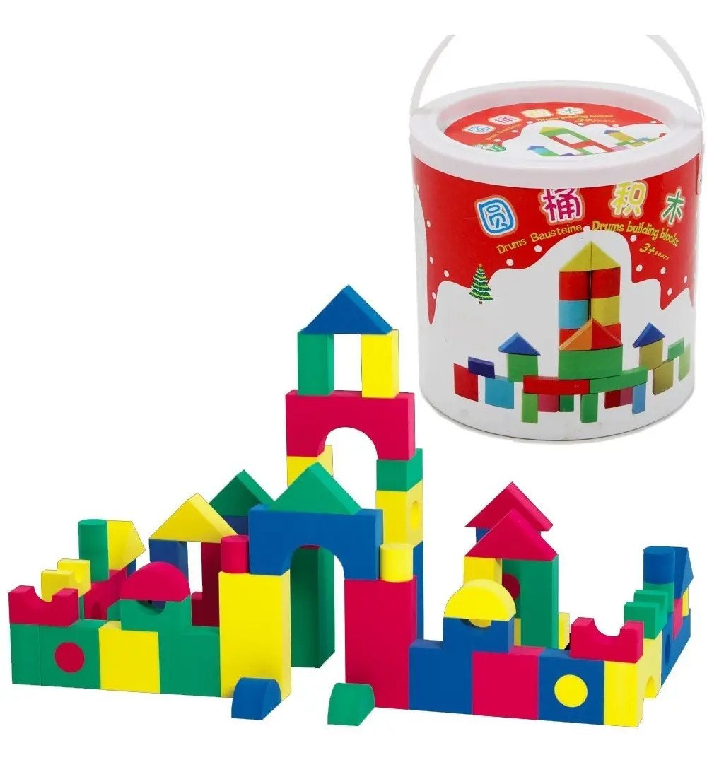 Balde De 40 Bloques De Madera Montessori