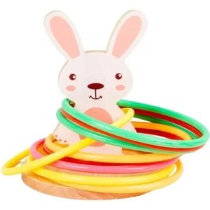 Juguete Tiro Argollas Anillos De Encaje Montessori Conejo