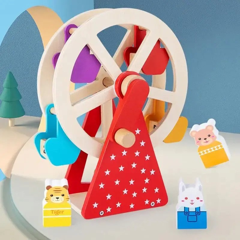 Rueda De La Fortuna Juguete De Madera Montessori Para Niños - Juguete Didáctico de Madera en Chile - Vista 3