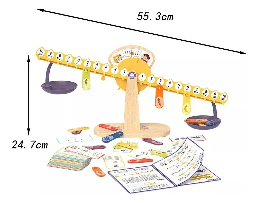 Balanza De Cálculo Matemáticas Montessori Escolares Multicolor - Juguete Didáctico de Madera en Chile - Vista 3