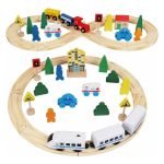Circuito de Autos y Tren en Madera Didáctica - Montessori