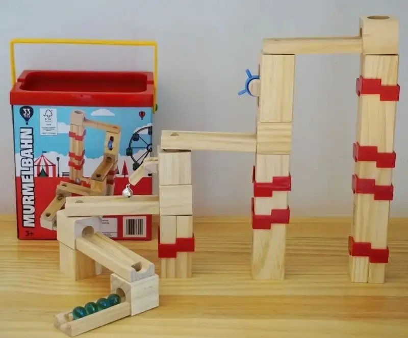 Circuito De Bolitas De Madera Juguete Didáctico Montessori 33 - Imagen 2