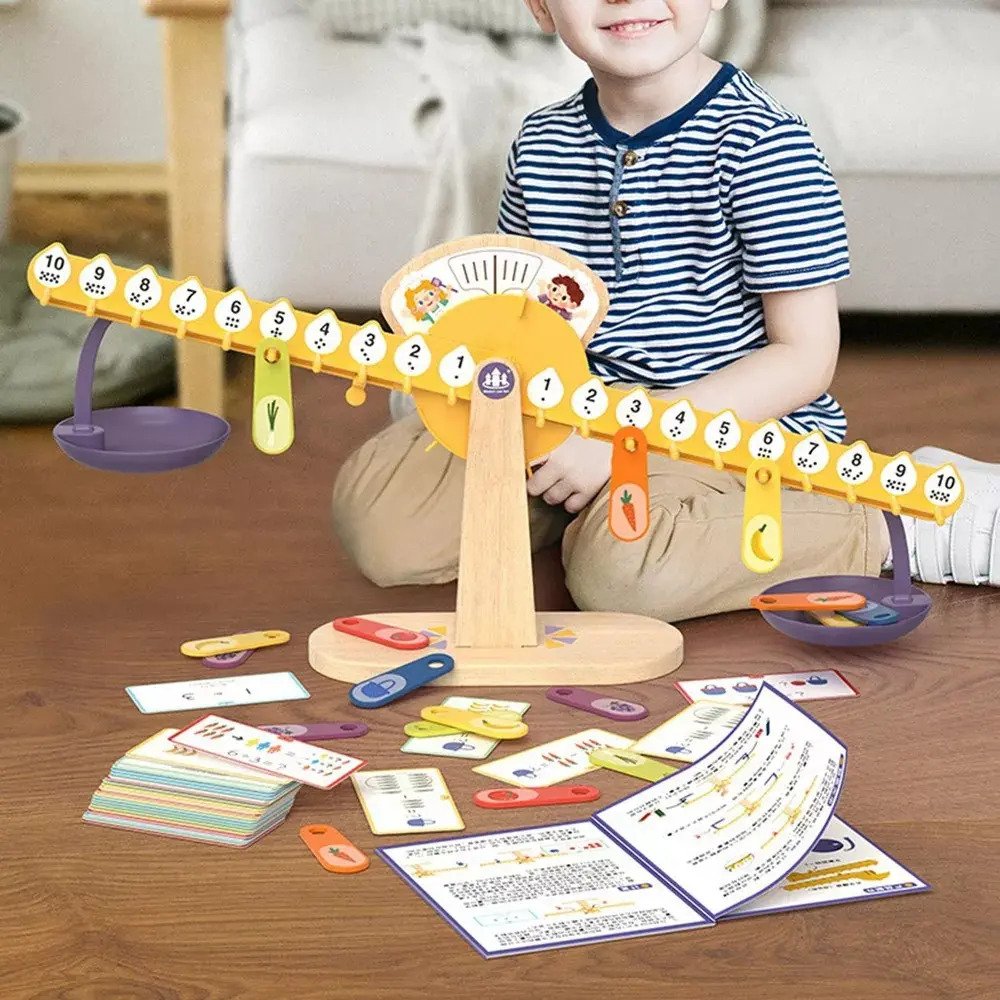 Balanza De Cálculo Matemáticas Montessori Escolares Multicolor - Juguete Didáctico de Madera en Chile - Vista 2