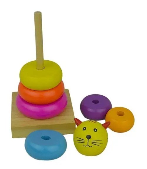 Juego De Aros Apilables De Madera Montessori - Juguete Didáctico de Madera en Chile - Vista 4