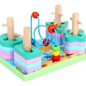 Juguete Multifunción Encaje Motricidad Madera Montessori A - Juguete Didáctico de Madera en Chile