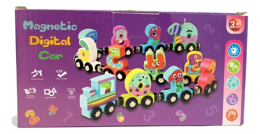 Tren De Numeros Juego Infantil De Madera Con Iman Montessori Multicolor - Imagen 3