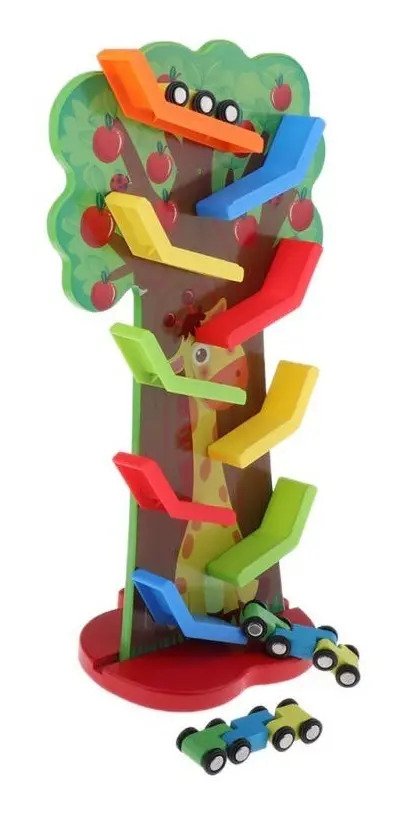 Pista Árbol de Autos en Madera Didáctica - Juguete Montessori - Imagen 2