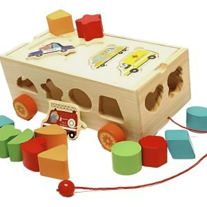 Juguete Carro De Arrastre Y Encaje Madera Montessori
