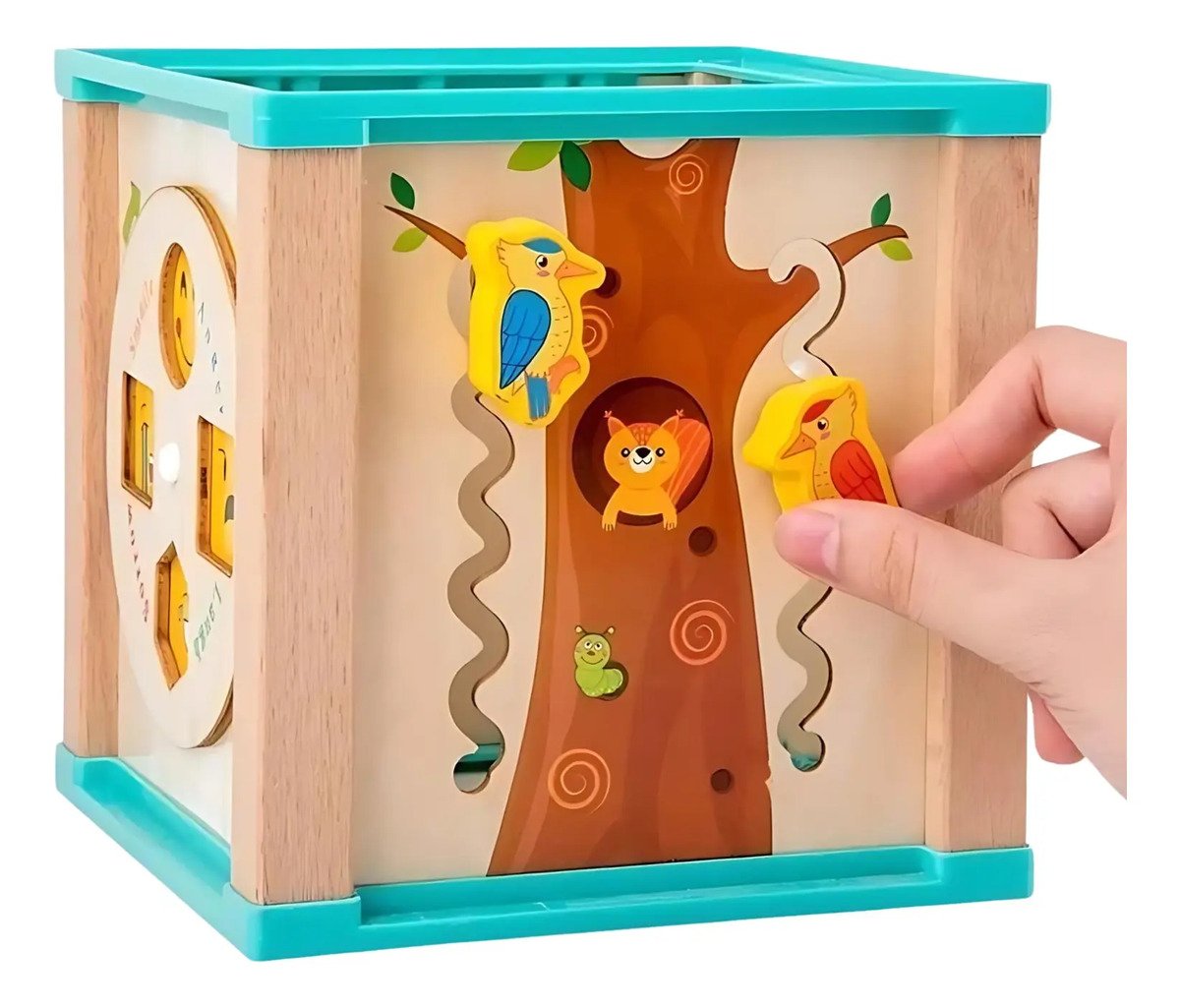 Cubo Laberinto y Rompecabezas de Encaje en Madera - Montessori - Juguete Didáctico de Madera en Chile - Vista 8