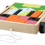 Carro Con Bloques De Construcción De Madera Montessori Niños 24