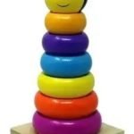 Juego De Aros Apilables De Madera Montessori