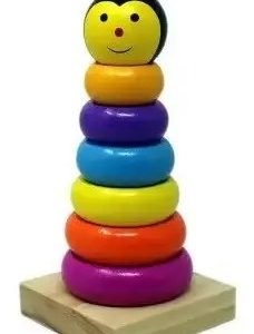 Juego De Aros Apilables De Madera Montessori