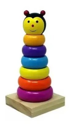 Juego De Aros Apilables De Madera Montessori - Juguete Didáctico de Madera en Chile