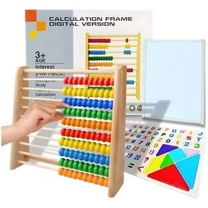 Abaco Vertical De Madera Con Pizarra Magnetica Montessori