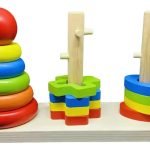 Juguete Torre De Encaje Con Dificultad De Madera Montessori Multicolor A
