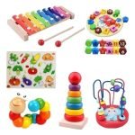 Pack 6 Juguetes Didácticos De Madera Para Niños Montessori