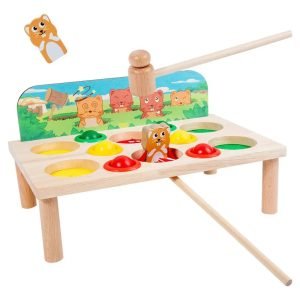 Golpeador Topo Interactivo De Madera Montessori Variados Colores