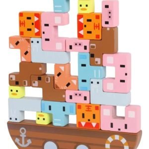 Barco De Equilibrio Animales Montessori Madera Multicolor