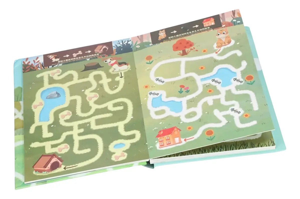 Laberintos Para Niños Formato Libro Infinito Montessori Multicolor - Juguete Didáctico de Madera en Chile - Vista 4