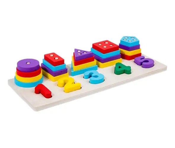 Tablero de Encaje Multifuncional Números en Madera - Montessori - Imagen 2